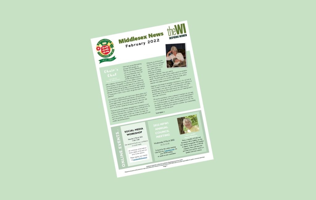 Cover of newsletter with Char's Chat, on a green background